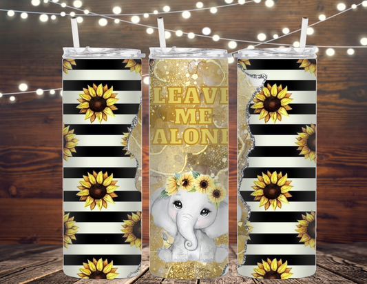 Sunflower and Elephant 20oz tumbler